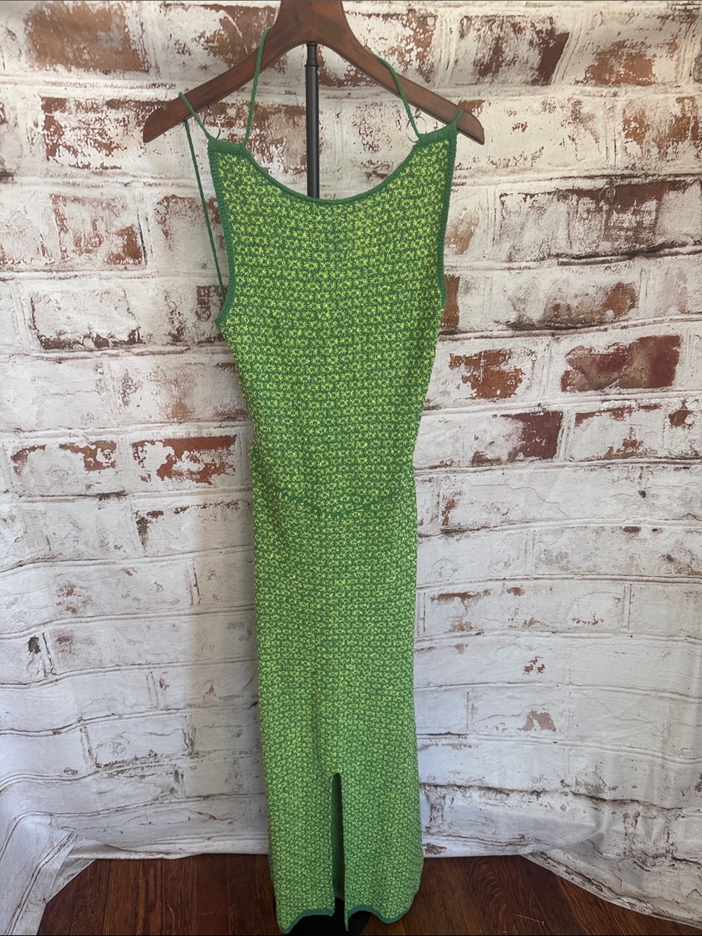 Free People Beach Green Floral Slip Dress